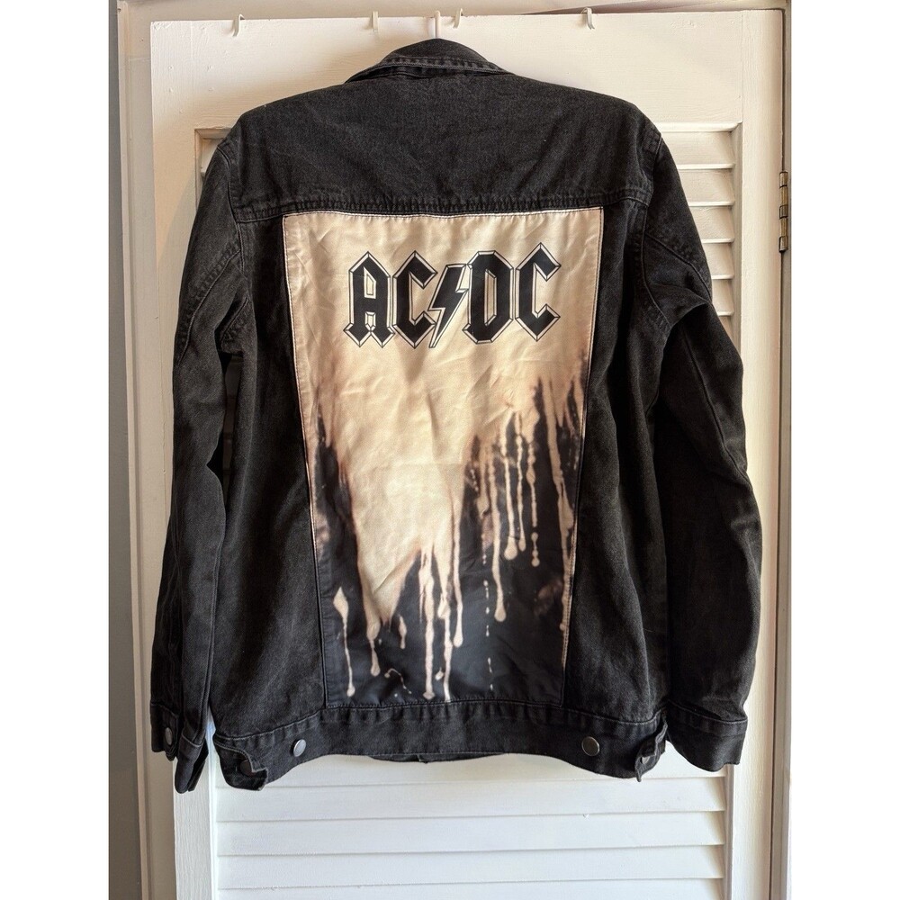 AC/DC Denim Trucker Jean Jacket Black Men’s Small Rocker Unisex Heavy Metal band